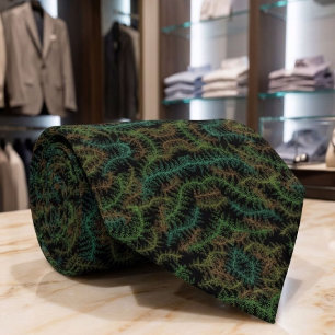 Fallen Leafy Repeating Pattern With Fall Colors Neck Tie