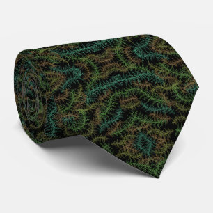 Fallen Leafy Repeating Pattern With Fall Colors Neck Tie