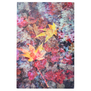 Fallen Leaves Abstract Metal Print