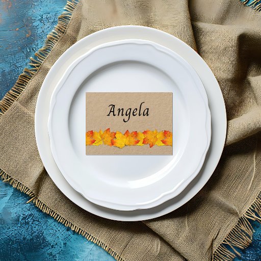 Customizable Falling Leaves 100 Blank Place Cards Business Cards