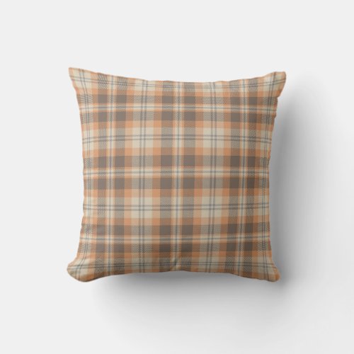 Fallen Leaves Colorful Busy Fall Plaid Throw Pillow