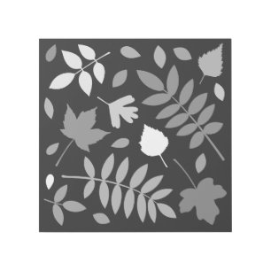 Fallen Leaves Design Greys White Black Gallery Wrap
