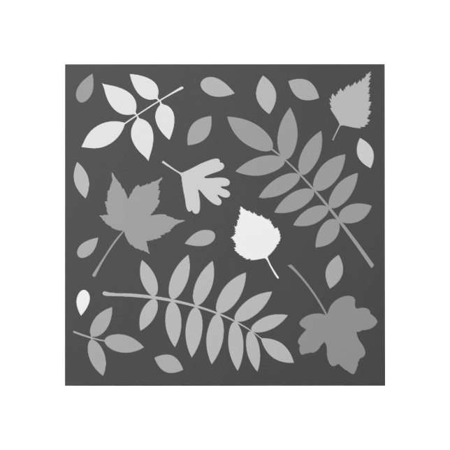 Fallen Leaves Design Greys White Black Gallery Wrap (Front)