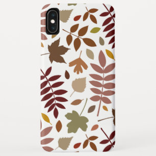Fallen Leaves Lg Pattern Fall Colors on White iPhone XS Max Case