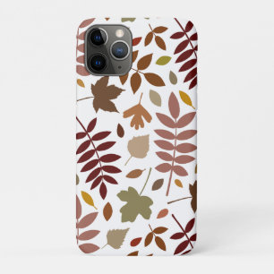 Fallen Leaves Lg Pattern Fall Colors on White iPhone 11 Pro Case