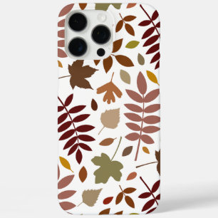 Fallen Leaves Lg Pattern Fall Colors on White iPhone 16 Pro Max Case