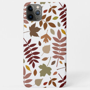 Fallen Leaves Lg Pattern Fall Colors on White iPhone 11 Pro Max Case