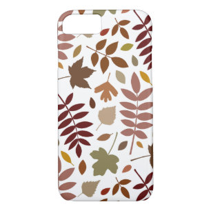 Fallen Leaves Lg Pattern Fall Colors on White iPhone 8/7 Case