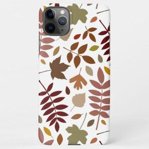 Fallen Leaves Lg Pattern Fall Colors on White iPhone 11Pro Max Case