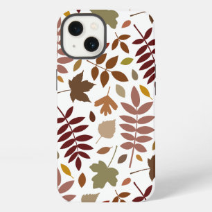 Fallen Leaves Lg Pattern Fall Colors on White iPhone 13 Case