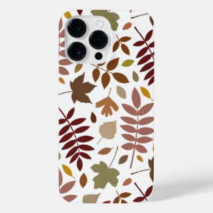 Fallen Leaves Lg Pattern Fall Colors on White iPhone 14 Pro Max Case