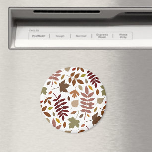 Fallen Leaves Lg Pattern Fall Colors on White Magnet