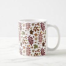 Fallen Leaves Pattern Fall Colors on White