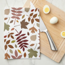 Fallen Leaves Pattern Fall Colors on White
