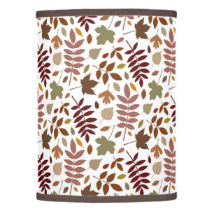 Fallen Leaves Rpt Pattern Fall Colors on White Lamp Shade
