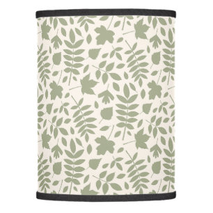 Fallen Leaves Rpt Pattern Green on Cream Lamp Shade