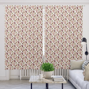 Fallen Leaves Sml Pattern Fall Colors on White Blackout Curtains