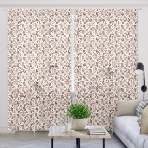Fallen Leaves Sml Pattern Fall Colors on White Sheer Curtains