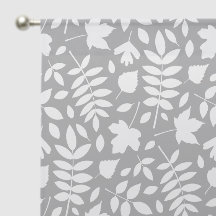 Fallen Leaves Sml Pattern White on Grey