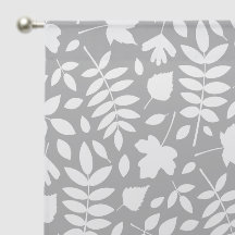 Fallen Leaves Sml Pattern White on Grey