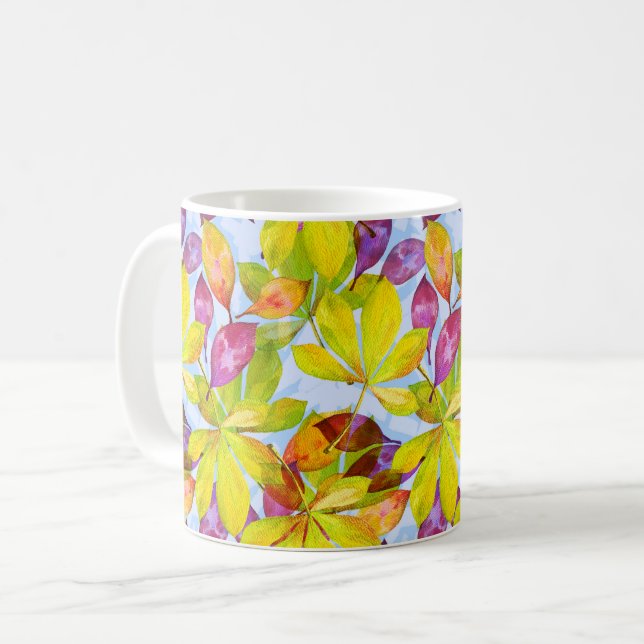 Fallen Leaves Watercolor  Coffee Mug (Front Left)