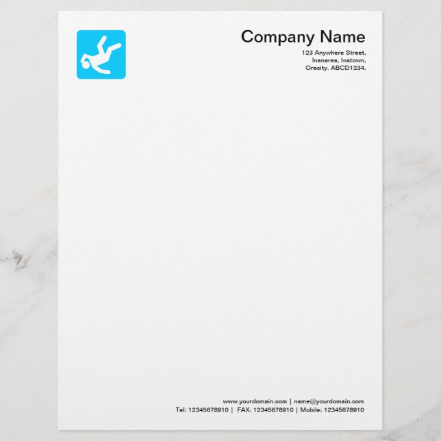 Fallen Man Symbol - Sky Blue Letterhead (Front)