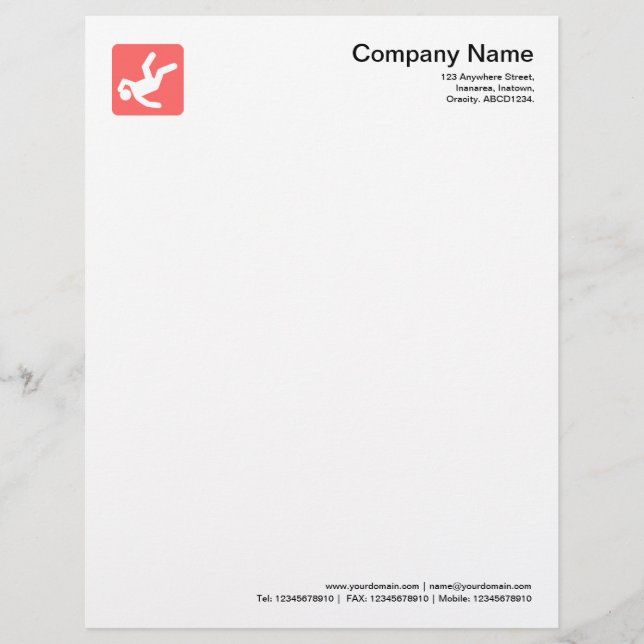 Fallen Man Symbol - Tropical Pink Letterhead (Front)