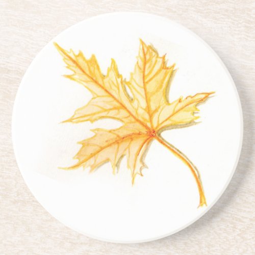 Fallen Maple Leaf Sandstone Coaster