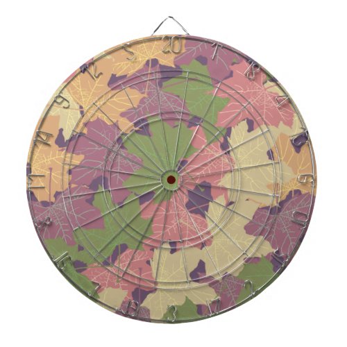 FALLEN MAPLE LEAVES HAPPY AUTUMN DART BOARD