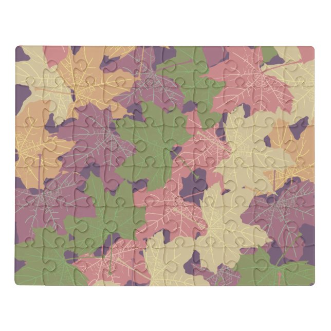 FALLEN MAPLE LEAVES HAPPY AUTUMN JIGSAW PUZZLE (Puzzle Horizontal)