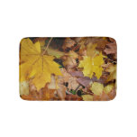 Fallen Maple Leaves Yellow Autumn Nature Bath Mat