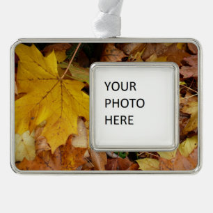 Fallen Maple Leaves Yellow Autumn Nature Christmas Ornament