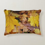 Fallen Maple Leaves Yellow Autumn Nature Decorative Pillow