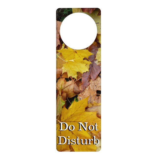 Fallen Maple Leaves Yellow Autumn Nature Door Hanger (Front)