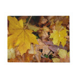 Fallen Maple Leaves Yellow Autumn Nature Doormat