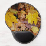 Fallen Maple Leaves Yellow Autumn Nature Gel Mouse Pad