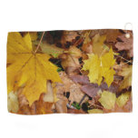 Fallen Maple Leaves Yellow Autumn Nature Golf Towel