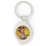 Fallen Maple Leaves Yellow Autumn Nature Keychain