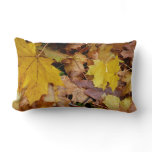 Fallen Maple Leaves Yellow Autumn Nature Lumbar Pillow