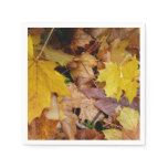 Fallen Maple Leaves Yellow Autumn Nature Paper Napkins