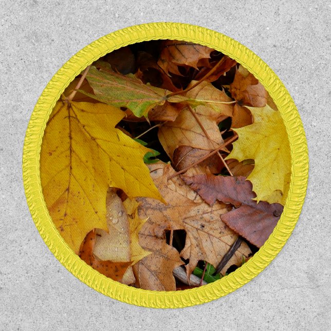 Fallen Maple Leaves Yellow Autumn Nature Patch (Front)