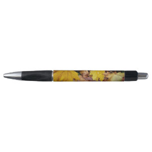 Fallen Maple Leaves Yellow Autumn Nature Pen
