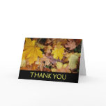 Fallen Maple Leaves Yellow Autumn Nature Thank You Card