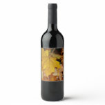 Fallen Maple Leaves Yellow Autumn Nature Wine Label