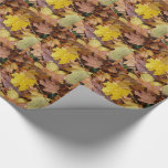 Fallen Maple Leaves Yellow Autumn Nature Wrapping Paper