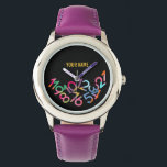 Fallen Numbers Funny Gravity Personalized Watch<br><div class="desc">Personalized funny watch with colorful modern design featuring fallen hour mark numbers dropped on the bottom. You can personalize this watch with custom name or initials/monogram.</div>