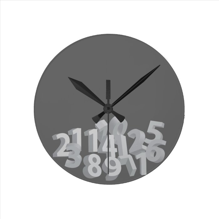 Fallen Numbers Round Clock | Zazzle