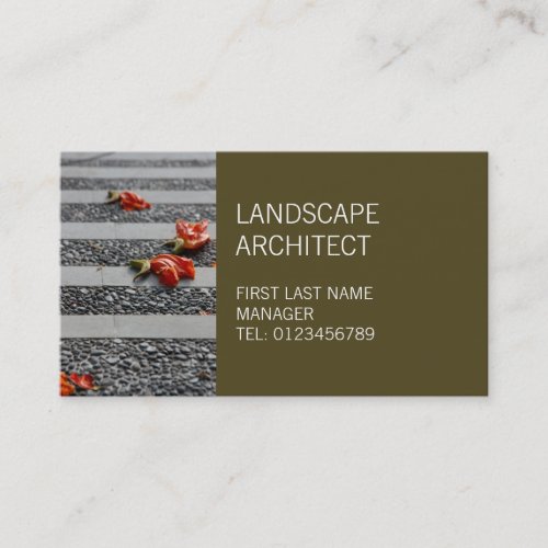 Fallen Petals olive Business Card