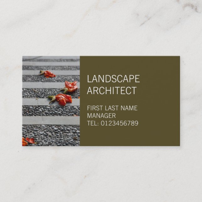 Fallen Petals olive Business Card (Front)