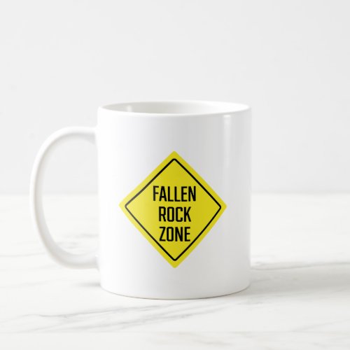 Fallen Rock Zone Road Sign  Classic Mug